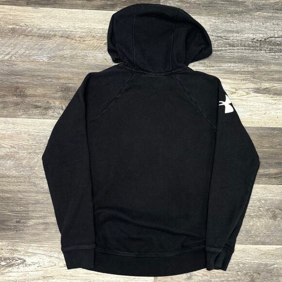Under Armour UA Favorite Fleece‎ Hoodie Black Camo Spellout Womens S Funnel Neck - Picture 3 of 7